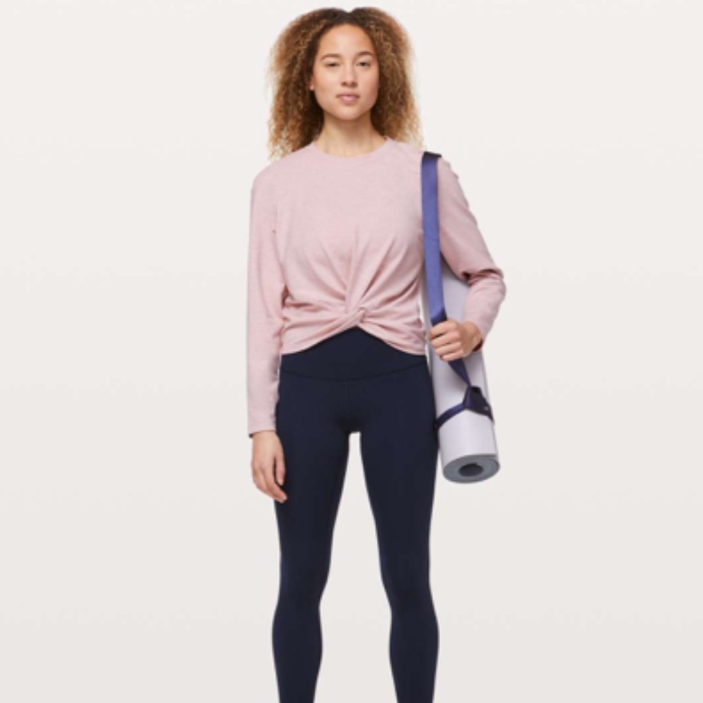 LULULEMON Tuck & Gather Pullover Heathered Mod Faint Coral Sz 8